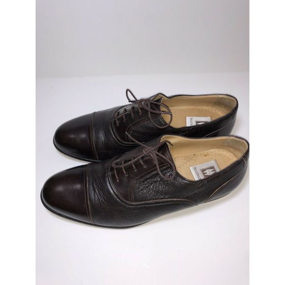 Men's Magnanni Med DRK Brown Dress Shoes Leather - Picture 3 of 12